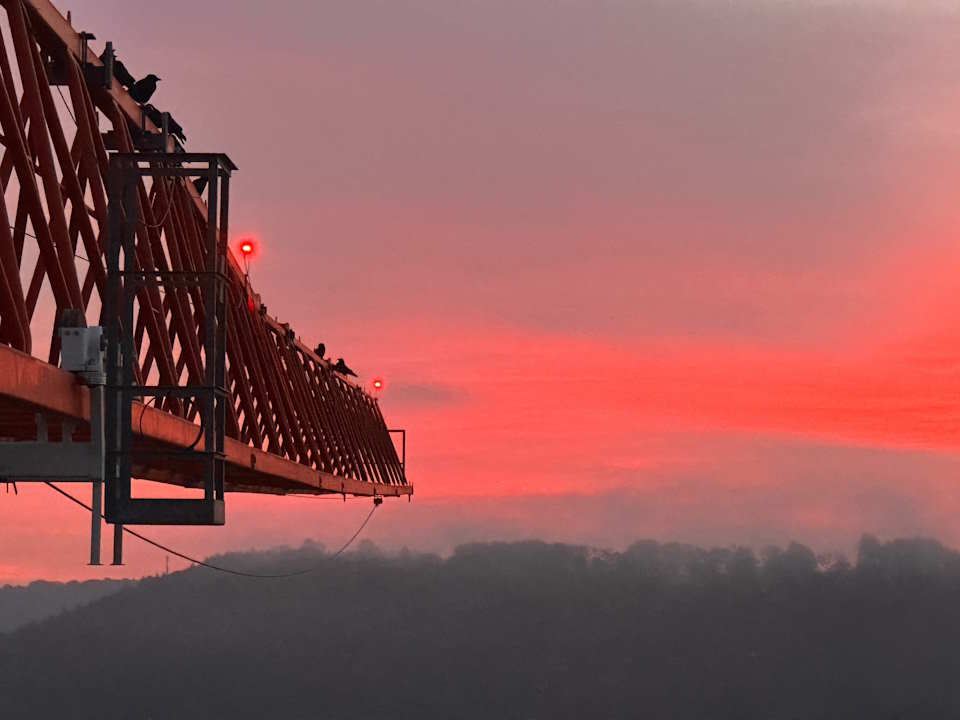 Sonnenaufgang bei der Neckartalbrücke in Horb